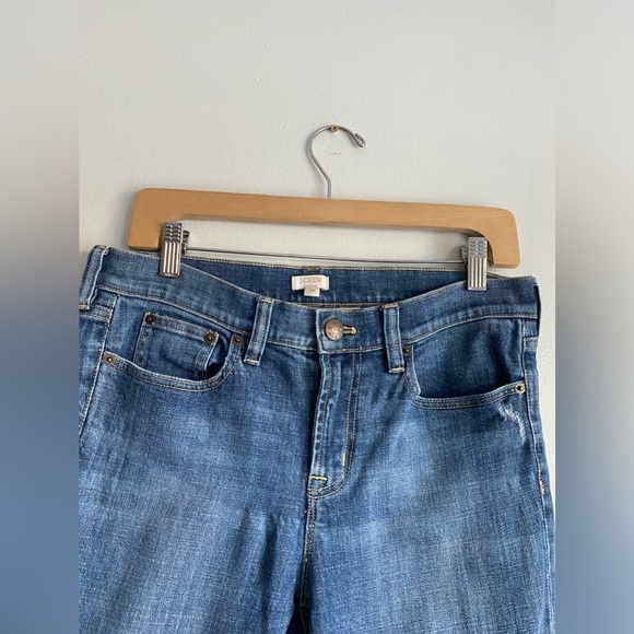 JCrew Stretch Straight Mid Rise Distressed Fade Jeans Blue Rip Cotton Relaxed 29 - Picture 9 of 9